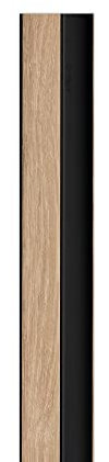 HaakDesign 3D Wandpaneele Eiche Natur Dekor ABSCHLUSSLEISTE Links Lamellenwand Neptun in Holz Optik Akustikpaneel zur Wandverkleidung Polystyrol Decor, 6,2x260cm (Abschlussleiste links)
