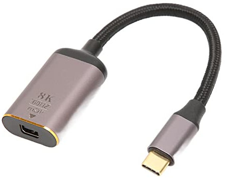 Adaptateur USB C vers Mini DisplayPort, 8K 60 Hz USB C Mâle vers Mini DP Femelle Câble Projection Bidirectionnelle Coque en Aluminium Double Mode Type C vers Câble DisplayPort