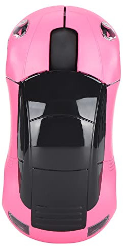 lyrlody Souris sans Fil, Souris sans Fil 2,4 GHz en Forme de Voiture, 800-1200-1600 DPI, Souris sans Fil Rechargeable USB pour Ordinateur Portable, PC, Mac OS, Windows (Rose)