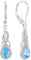 YL Unendlichkeit Knoten Tropfen Ohrringe 925 Sterling Silber März Geburtsstein Aquamarin Ohrringe für Damen
