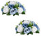 Inweder Künstliche Rosen Blumen für Tischdeko Hochzeit: 2 Pcs Blau & Weiß Kunstblumen Blumenkugeln Blumenarrangements Dekorative Künstliche Blumensträuße Fake Blumen Deko Tafelaufsatz für Party Home