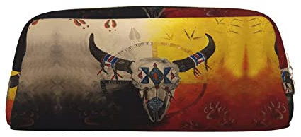OCELIO Indianer Leder Reißverschluss Stereoskopische Stift Tasche Bunte Schreibwaren Tasche Make-up Tasche Aufbewahrungstasche