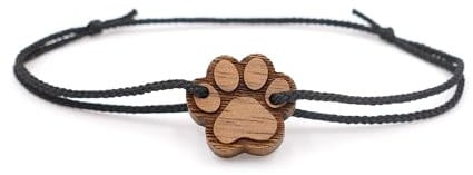WALDHERZ Armband Pfote aus Walnussholz & EcoKordel | Holz | Hundepfote | handgefertigt in Deutschland