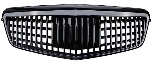 GRFIT KüHlergrill Vorderer Stoßstangen-Mitten-Grill Für Benz E-Klasse W212 2009–2013 Zierleiste Kompatibel (Farbe : Schwarz)