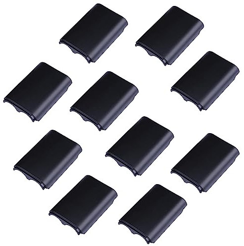 10 Pack Battery Box Battery Cover for Xbox 360 Wireless Controller,Black Replacement Battery Pack Cover Shell Case Kit for Xbox 360 Wireless Controller