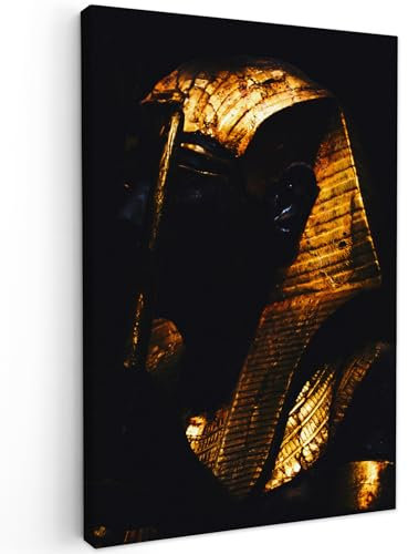 MuchoWow© Leinwandbild Groß 80x120 cm XXL Dekoration Wohnzimmer Bilder Aufhängen Wall Decoration Living Room Wohnungs Goldene Deko Moderne Pharao - Ägypten - Bild Gold - Luxe - Schwarz