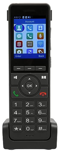 Sxhlseller Telefono Fisso Cordless, Telefono Fisso Aziendale VOIP di Rete 4G con Schermo a Colori da 2,4 Pollici, Telefono VOIP da Tavolo WiFi Portatile con Base Fissa per Casa Ufficio,