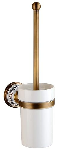 WC-Bürste mit Halter für Badezimmer, antike Bronze, Wandmontage, Badezimmer-Hardware-Zubehör, Porzellan-Design