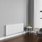 NRG 600x1416mm Gloss White Radiator Horizontal Oval Panel Bathroom Designer Double Rad Central Heating