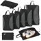 Anjing Packing Cubes Compression - 8-teiliges, Koffer Organizer Set mit Kompression, Komprimierbaren Packwürfeln zur Organisation, Packwürfel für Koffer, Black