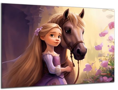 Munera Design - Bild 56x84 - Märchen Prinzessin mit Pferd - Wand-Bilder Kinder-Zimmer