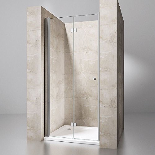 Durovin Bathrooms 800x1900mm(WxH) Frameless Bifolding Shower Door - Wide Entry Space - 6mm Tempered Glass