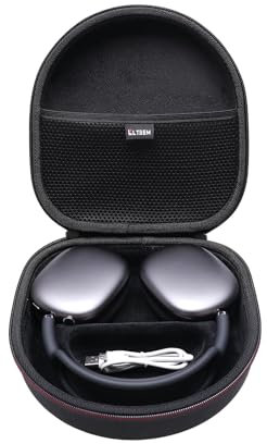 L LTGEM Hard Headphone Case for New Apple AirPods Max - Carrying Storage Bag (Case Only) (Black)
