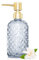450ml Glass Soap Dispenser with Pump, 16 oz Diamond Cut Design Refillable Liquid Hand Soap Bottle Dispenser for Bathroom, Countertop, Kitchen Sink, Laundry Room, Home Decor Accessories Grey