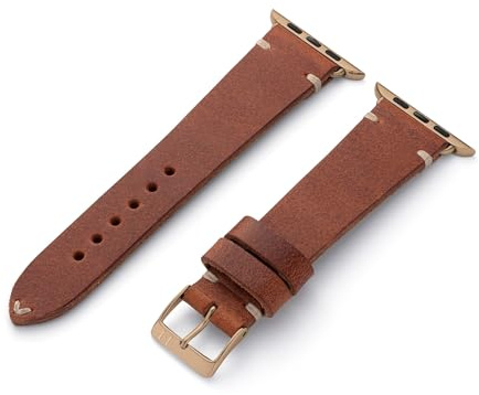 MANUFAKTURWERK Armband ST. Pauli | kompatibel mit Apple Watch 1-9, SE | Leder | für Damen und Herren | Sport | Mahagoni