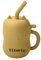 TYRY.HU Tasses avec Paille Nom Personnalisé Enfant Silicone Gobelet d'entraînement pour Bébé avec Poignée Dinky Cup et Tout-petit Tasse Apprentissage Jaune