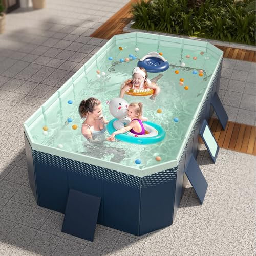 ZCSOUDP Foldable pool, Foldable Non-Inflatable Kids' and Adults' Outdoor Swimming Pool, for Backyard Garden Outdoor Water Playing(3m)