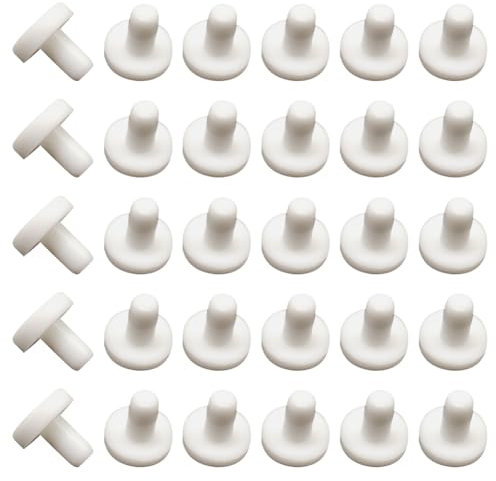 JIHUOO 200 Pcs 3 mm Plastic White Button Hole Plugs - Furniture Hardware Screw Cap Hole Covers - Flush Type