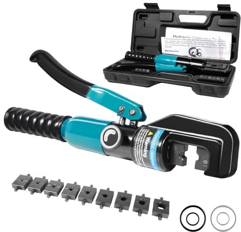 Lsoar Pinza crimpatrice idraulica 4-70 mm² 9 set di crimpatura per capicorda in rame alluminio