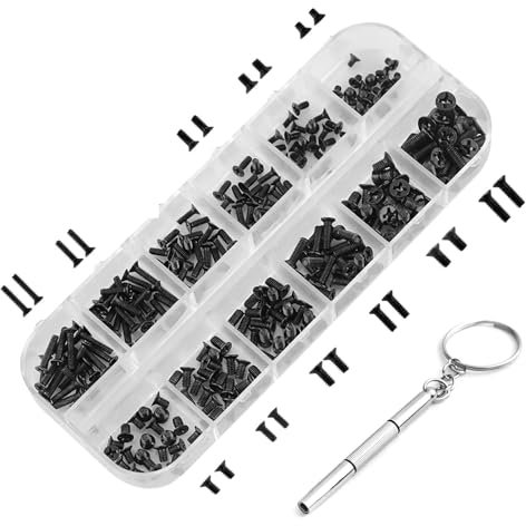 240 Pièces Kit de Vis pour Ordinateur Portable Universel M2, M2.5, M3 en Noir, Inclus Boîte de Rangement, Petites Vis Noires pour Vis de Réparation D'ordinateur Portable et Disque Dur
