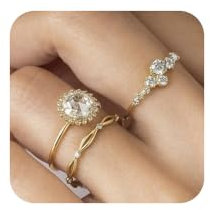 FFWTPY Elegante Damenringe Set Aus 3 Stück Vergoldete Ringe Mit Zirkonia Filigrane Und Zeitlose Designs Schmuck Für Frauen Perfekt Für Alltag Und Besondere Momente