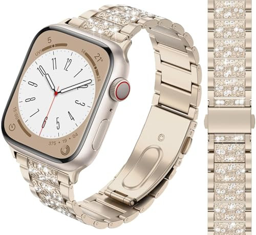 Bling Bracciale in Diamanti Cinturino compatibile con Apple Watch 38mm 40mm 41mm 42mm 44mm 45mm 46mm 49mm, Bracciale in Acciaio Inossidabile Diamanti Donne per iWatch Ultra SE 10 9 8 7 6 5 4 3 2 1