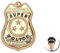 Partilandia | Placa de Policía Súper Police de metal dorada (Talla Única)