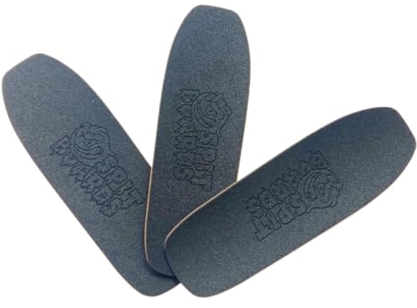SPITBOARDS Fingerboard Grip Tape 34 mm x 96 mm (1mm Thick) 3 pcs Cruiser Cut Shape cut out Laser Logo 3 pieces for Fingerboard Or Fingerskate Griptape (34 mm x 96 mm)