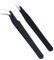 Pince à épiler 2 pièces, pince à épiler en acier inoxydable, pince à épiler droite et pince à épiler courbée pour les cils, les sourcils etc (11.7cm)