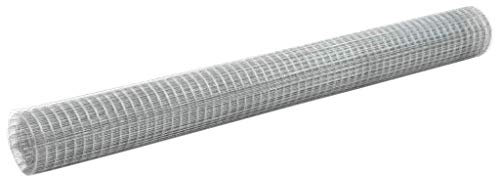 Xichuzi Drahtzaun Verzinkter Stahl 25x1,5 m Silbern, Maschendrahtzaun, Gartenzaun, Hühnerzaun, Hundezaun, Hasendraht, Draht Zaun - 143621