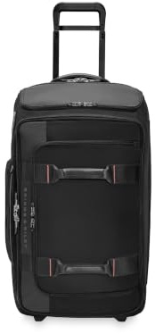 Briggs & Riley 69cm Medium Upright Duffle - Checked Luggage for Travel, Suitcases with Wheels, Softside Rolling Bag for Men & Women - ZDX Collection, Black