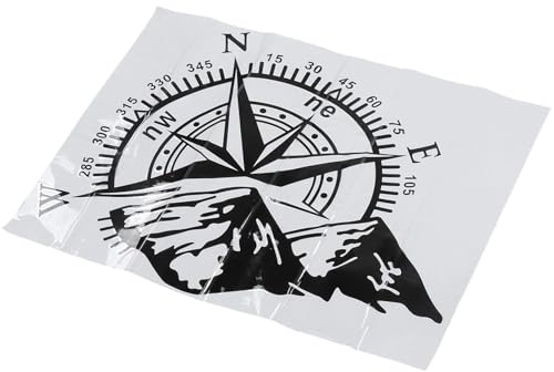 Crumye Mountain Decal Car Pattern Sticker for Truck SUV Caravan 48 x 34cm | Super Self Adhesive, Waterproof, Decorate Car Doors Bodies Rear, Compass/Mountain Elements, UV Resistant, Campervan Decals