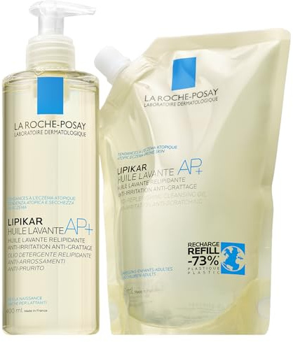 La Roche-Posay | Lipikar Olio Lavante AP+ Olio da doccia | Detersione delicata | Anti-irritazioni | Per pelli normali, secche e a tendenza atopica | Dalla nascita | 400ml + eco-ricarica da 400ml
