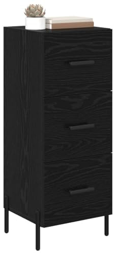vidaXL Sideboard Black oak 34 x 34.5 x 90 cm Engineered wood, Living Room Storage, Rectangular Sideboard, Modern Cabinet, Functional Design, Minimalist Furniture for Home Organization