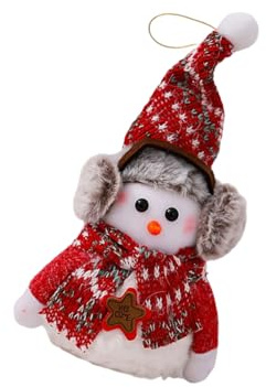 Oxtxuzdm Festival Cotton Snowman Doll Decoration Soft Plush Doll for Christmas Tree Mantels Shelf Holiday Tabletop Display Cotton Snowman Ornament