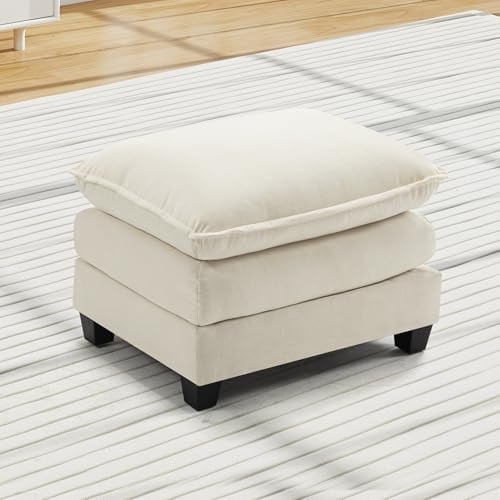 Urhanherry Ottomane für modulares Cloud Sofa Couch, Chenille Sofahocker für Wohnung, Wohnzimmer und Schlafzimmer, Beige