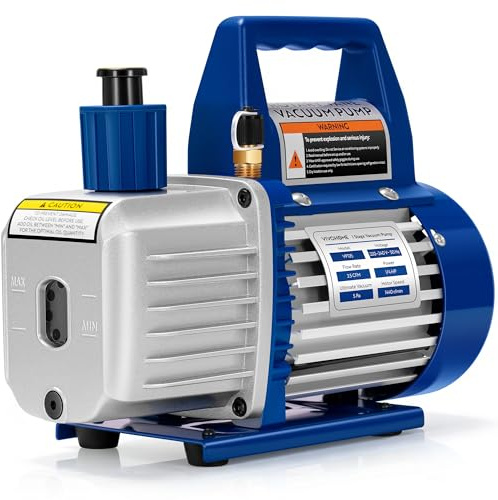 VIVOHOME 1/4HP 3.5CFM AC Vacuum Pump for HVAC Mini Split Car | Nonslip Handle Cooling Fan Quick Bottom Drain Valve Clear View Window Includes Oil Bottle Manual 65dB
