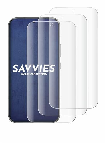 Savvies 4 Stück Full-Screen Schutzfolie für Honor 600 Pro Full-Cover Displayschutz-Folie, 3D Curved, Transparent, Anti-Fingerabdruck