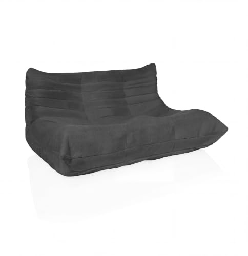 Bodensofa 2-Sitzer, Bodenstuhl 140x100 cm Cord-Stoff, 150 kg belastbar | Bequemer Bodensessel, Bodenstuhl Sessel für Schlafzimmer & Wohnzimmer