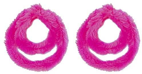 Helmecke & Hoffmann * Zwei Paar (Vier Stück) Nabenputzringe aus Chenilledraht (pink)