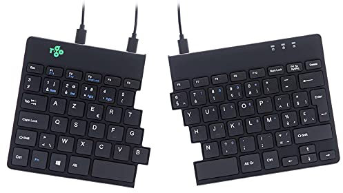 R GO TOOLS R-GO Split Teclado Ergonã“Mico, AZERTY (BE), Negro, Cableada