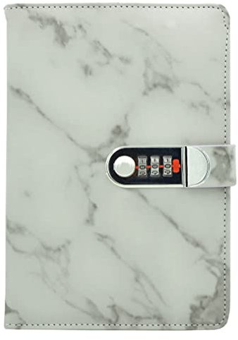 NectaRoy Carnet de Notes avec Serrure à combinaison - Journal Intime avec Cadenas - Cahier Journal Bloc-notes Secret en PU Cuir Pour Bureau - Porte-stylo Format, Taille 218x150mm