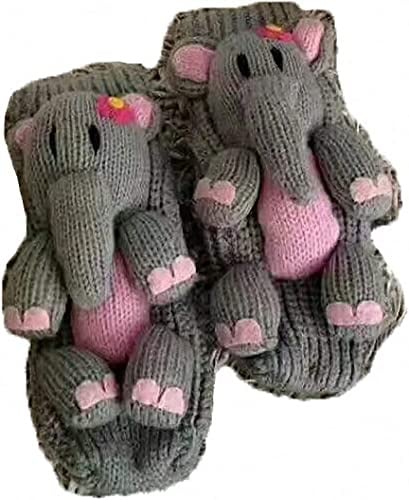 Ulalaza Chaussettes de plancher de ménage chaudes de chandail de tricot antidérapant pour des femmes