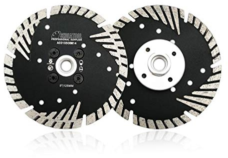 SHDIATOOL Disque Diamant 2Pcs 125mm x M14 Turbo Lame avec Dents de Protection Obliques pour Béton Brique Tuile Granit Marbre Maçonnerie