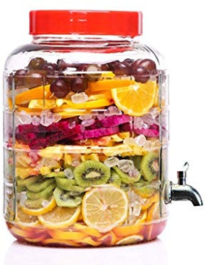 TONGSH Distributeur de Boissons et de Boissons en Verre Mason Jar avec Embout en Acier Inoxydable (Size : 10L)
