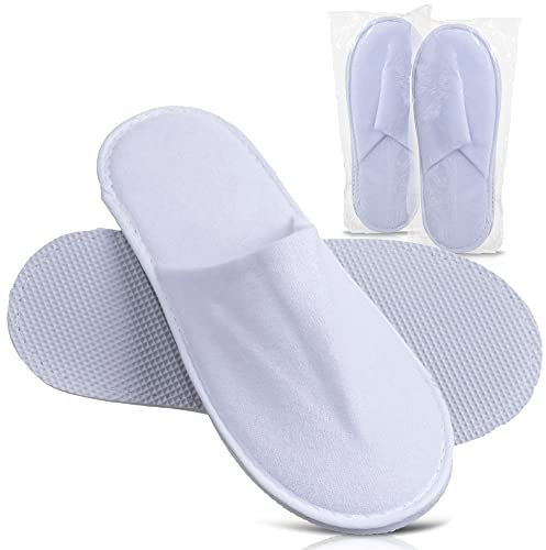 PimPam Factory- (Pack 2) - Ciabatte Usa e Getta in Spugna di Cotone Bianche - Set Pantofole Spa, Sposa e Ospiti - Ciabatte di Cortesia per Ospiti Antiscivolo Lavabili - Prodotte in Spagna