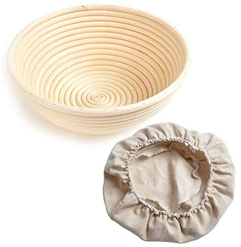 Gärkörbchen Rund, Gärkörbchen,Der Ideale Gärkorb Für Brotteig Aus Natürlichem Peddigrohr,mit Leineneinsatz (Runden 18cm)