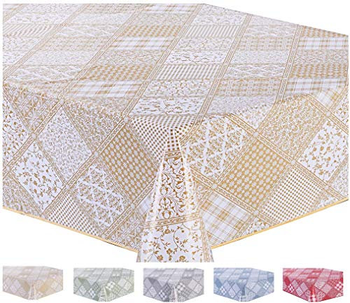 Home Direct Rectangular Oilcloth PVC Wipe Clean Tablecloth Table Cover 140cm x 200cm 55x78 Beige