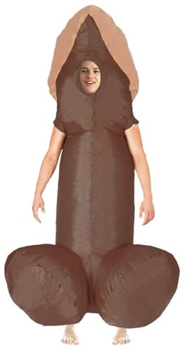 AirSuit® Aufblasbares Kostüm Riesiger Penis | Ausgefallenes Auflbaskostüm | Premium Qualität | Größe Erwachsene 160 bis 190cm | Polyester | Angenehm tragbar| Resistent| Mit Aufblassystem| OriginalCup®