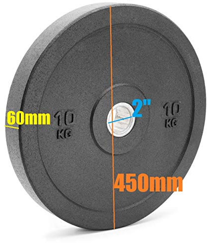 x-trade Bumper Weight Plate Black Olympic Size Rubber Crumb 10kg Gym